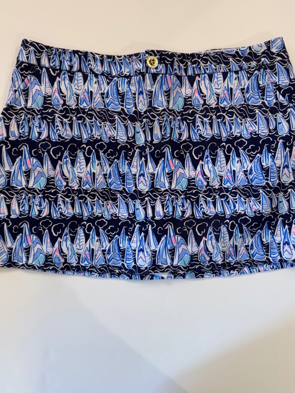 Lilly Pulitzer Colette Knit Skort in the 'Sails and Stripes' Low Tide Navy Sz 14